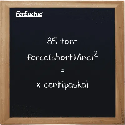 Contoh konversi ton-force(short)/inci<sup>2</sup> ke centipaskal (tf/in<sup>2</sup> ke cPa)